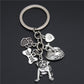 Small Animal Pet Dog Heart Keychain, Zinc Alloy Rope Pendant Accessory