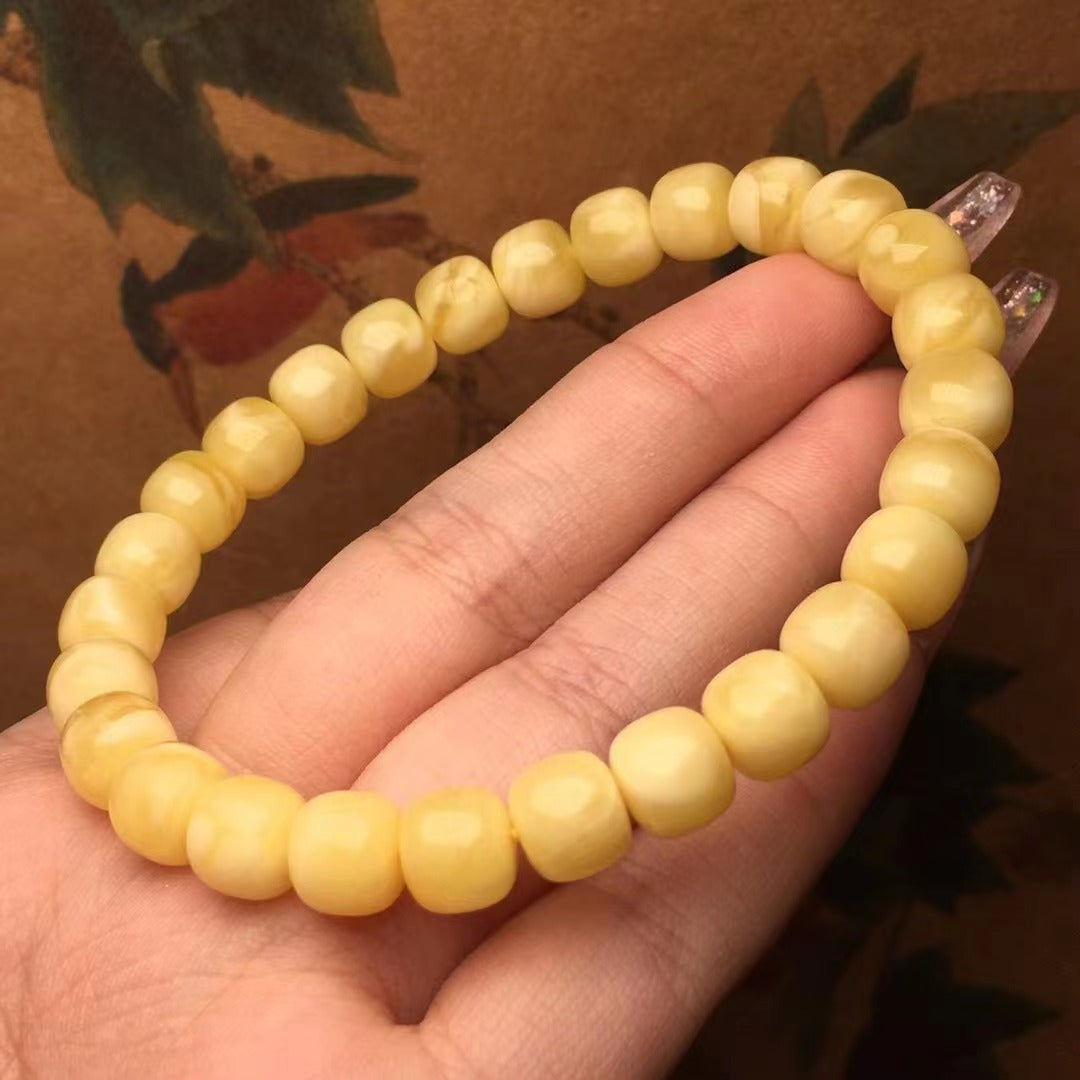 Natural Beeswax Old Yellow Chicken Grease Wax Bracelet – Rich & Full Single Circle Ornament