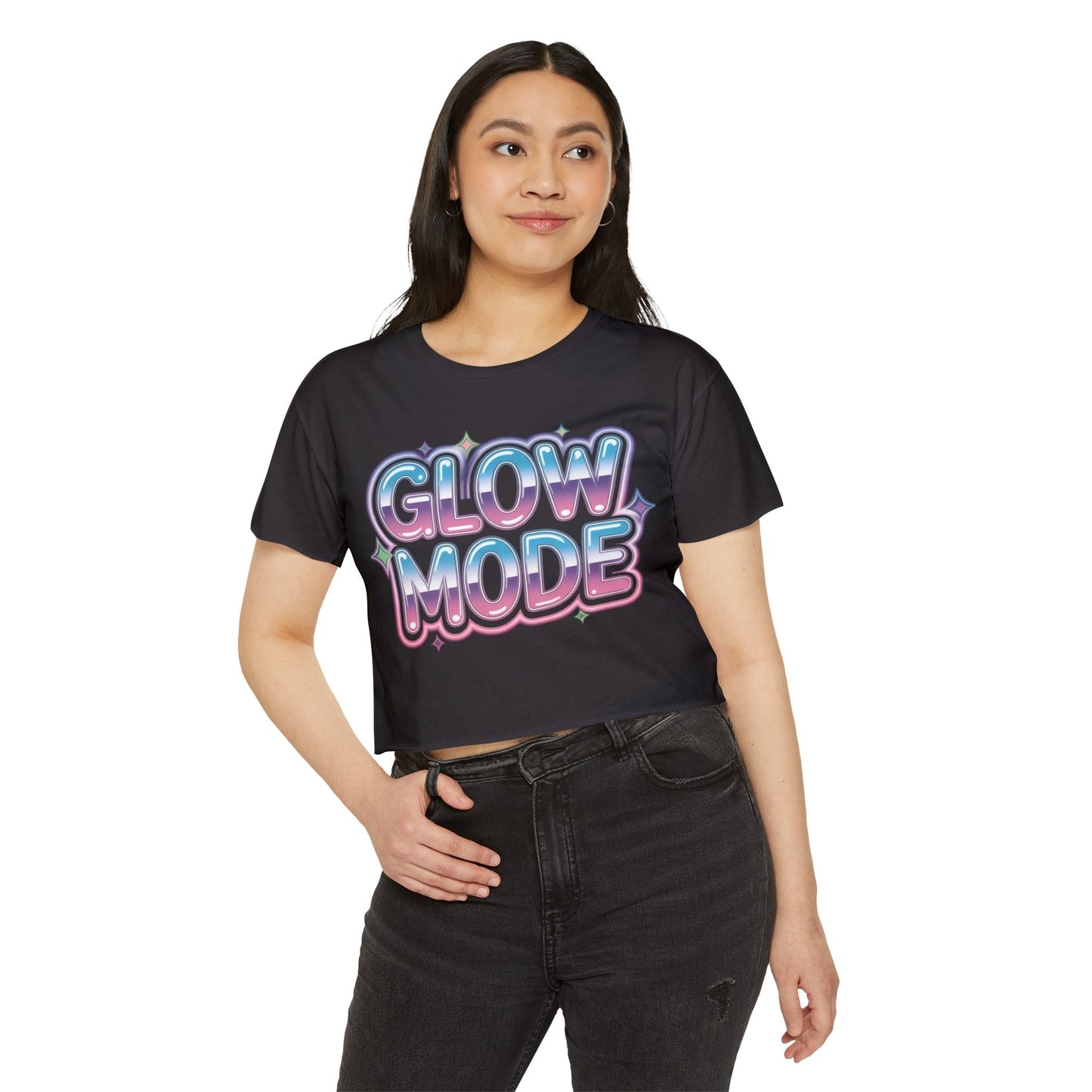 Glow Mode Crop Top - Festival Graphic Women's Crop Tee