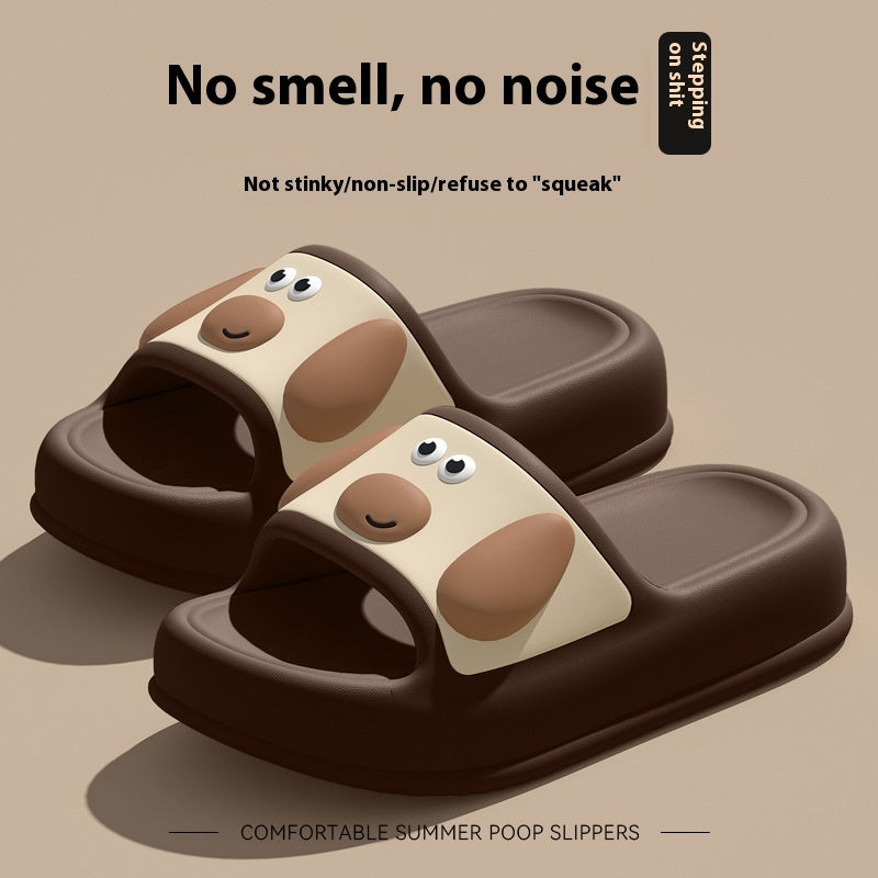 Cute Cartoon Dog Slippers, Non-slip Bathroom & Floor Summer House Shoes