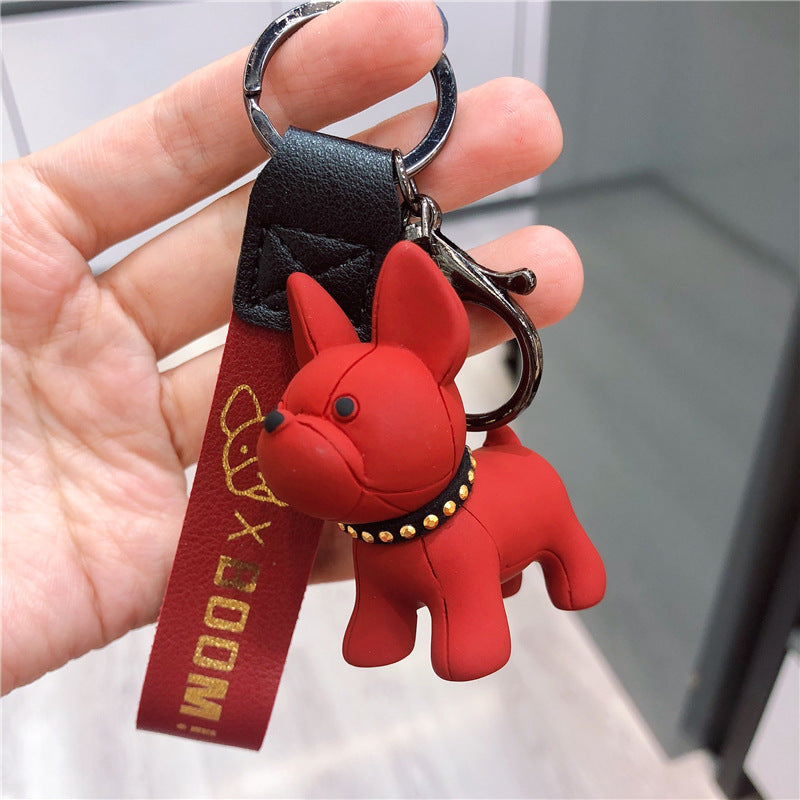 Dog Key Ring, French Bulldog Resin Keychain | Cute Cartoon Unisex Key Pendant