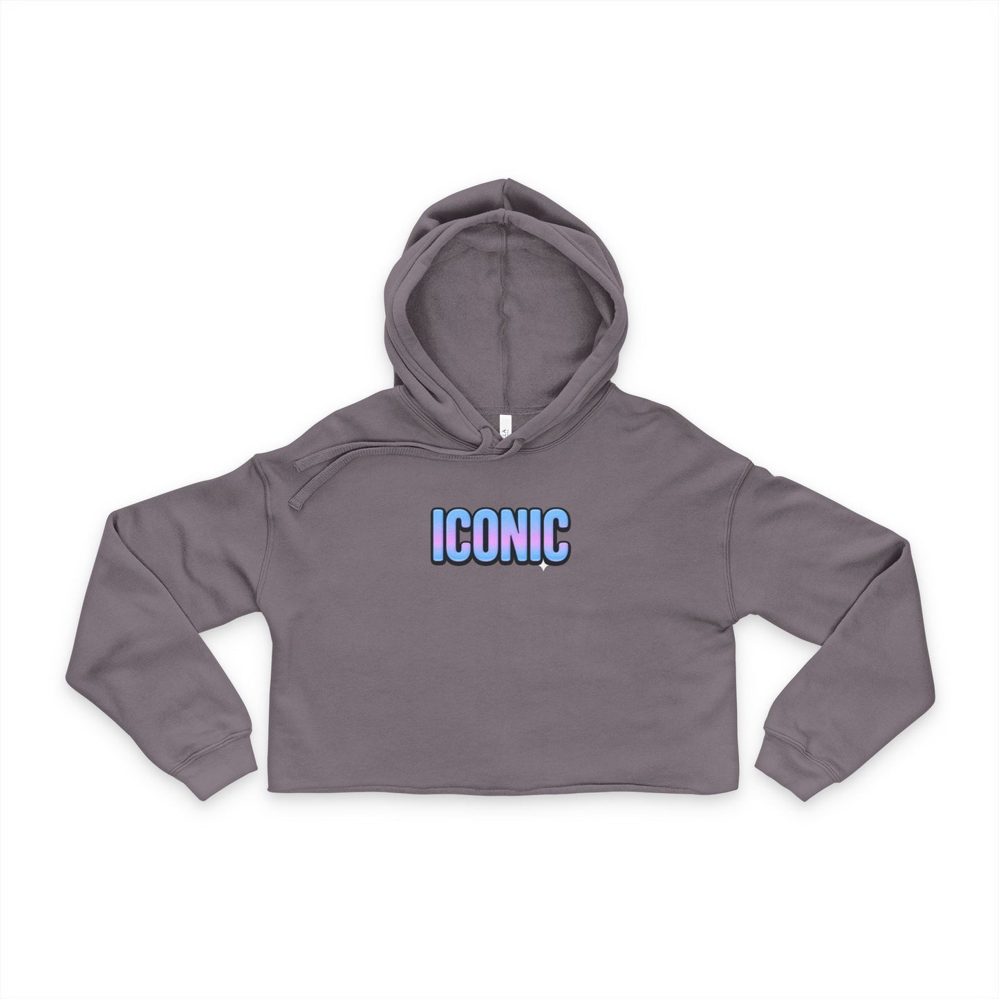 Iconic "Main Character Energy" Cropped Hoodie Women's Black Fashion Top