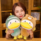 Costume Cuddle: Cute Cross-Dressing Duck Doll Plush Toy (33cm), Ideal for Sleeping.