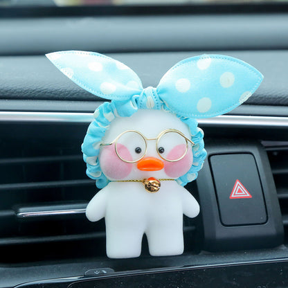 Kawaii Café Duck Toy – Cute Cartoon Plush Duck Doll for Car Decor & Gifts