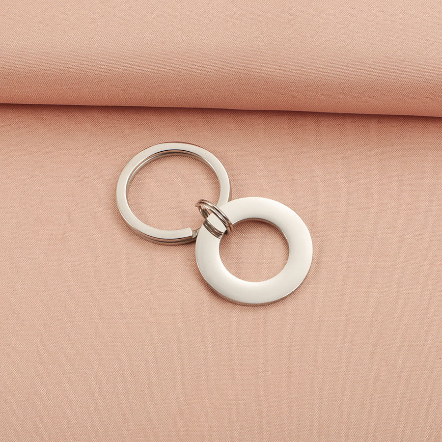 Stainless Steel Pet ID Ring Keychain, Durable Titanium Steel Dog Tag (25mm)