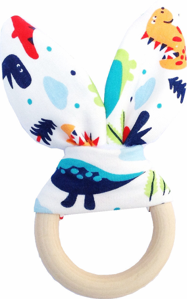 Baby Bunny Teething Ring, Bite-Safe Organic Wood Teether (Limited Stock)