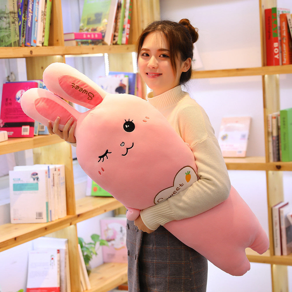 Carrot Bunny Plush Toy, Soft Short-Plush Rabbit with PP Cotton Filling (50cm / 80cm / 1m)