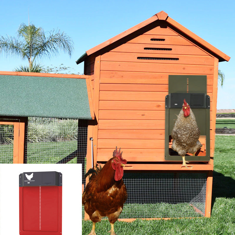 Time-Saving Tech: Automatic Chicken Coop Pet Door (Plastic, Brown or Red).