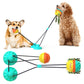 Powerful Sucker Dog Toy, Interactive TPR Suction Cup Tug & Vocal Ball Toy for Active Dogs