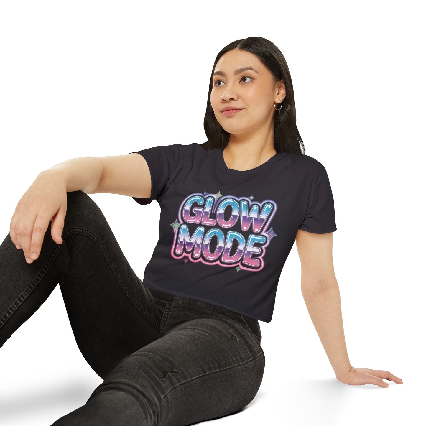 Glow Mode Crop Top - Festival Graphic Women's Crop Tee