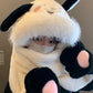 Cute Dog Winter Fleece Hat with Integrated Scarf & Gloves, Thickened Warm Cartoon Pet Accessory
