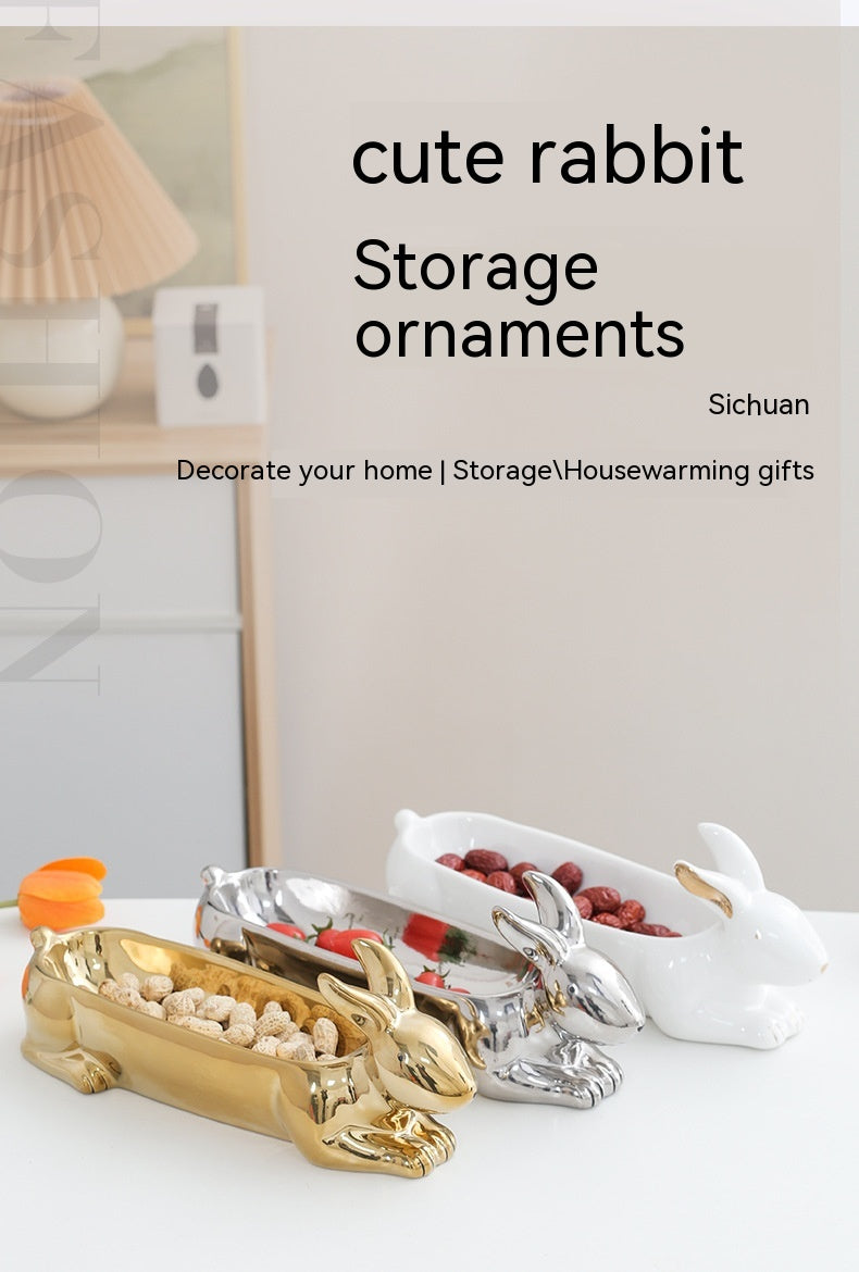 European-Style Ceramic Animal Storage Ornament, Large-Capacity Cartoon Decor for Living Room, Entryway & Tea Table