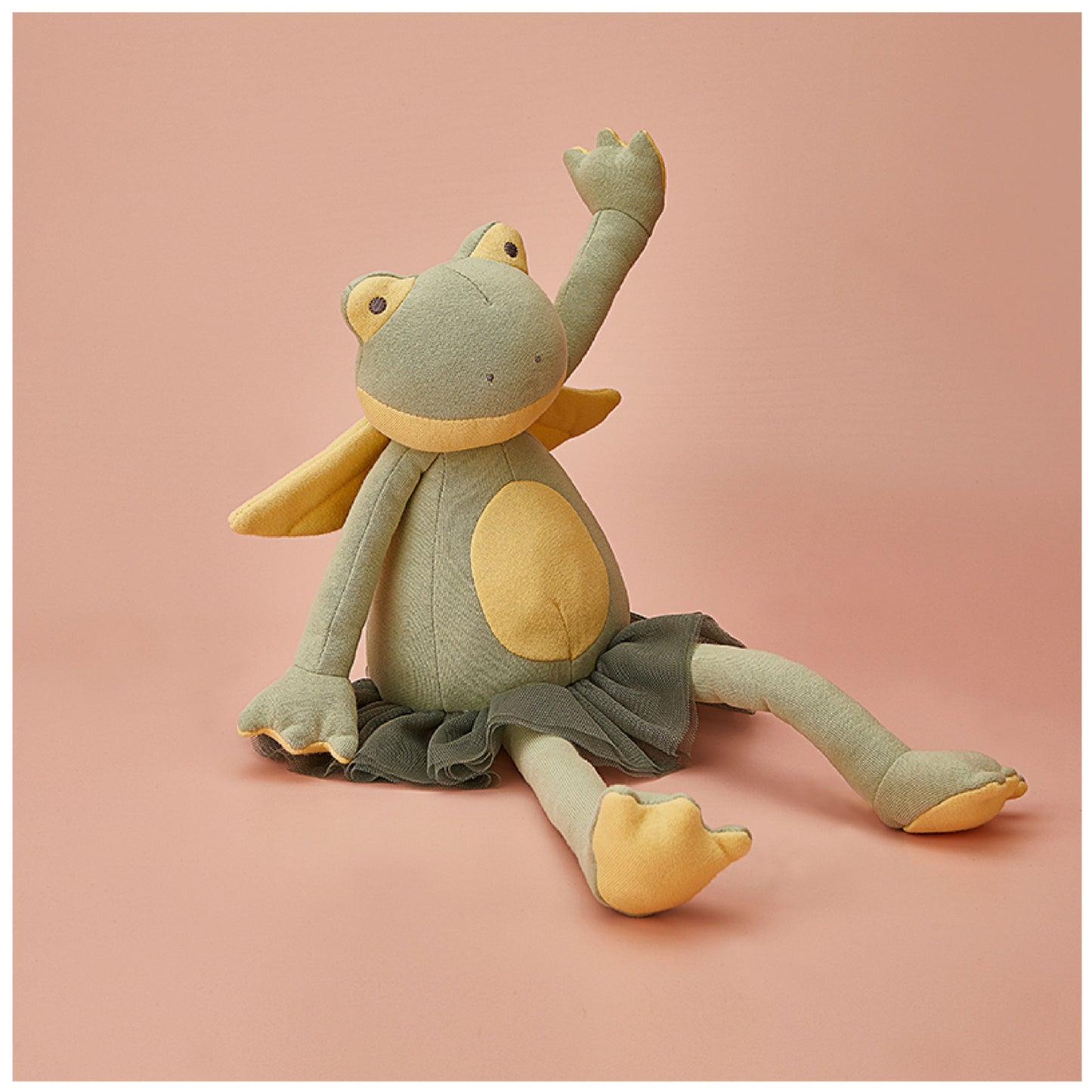 Green Frog Plush Toy with Gauze Skirt – Baby Comforter Gift (40 cm)