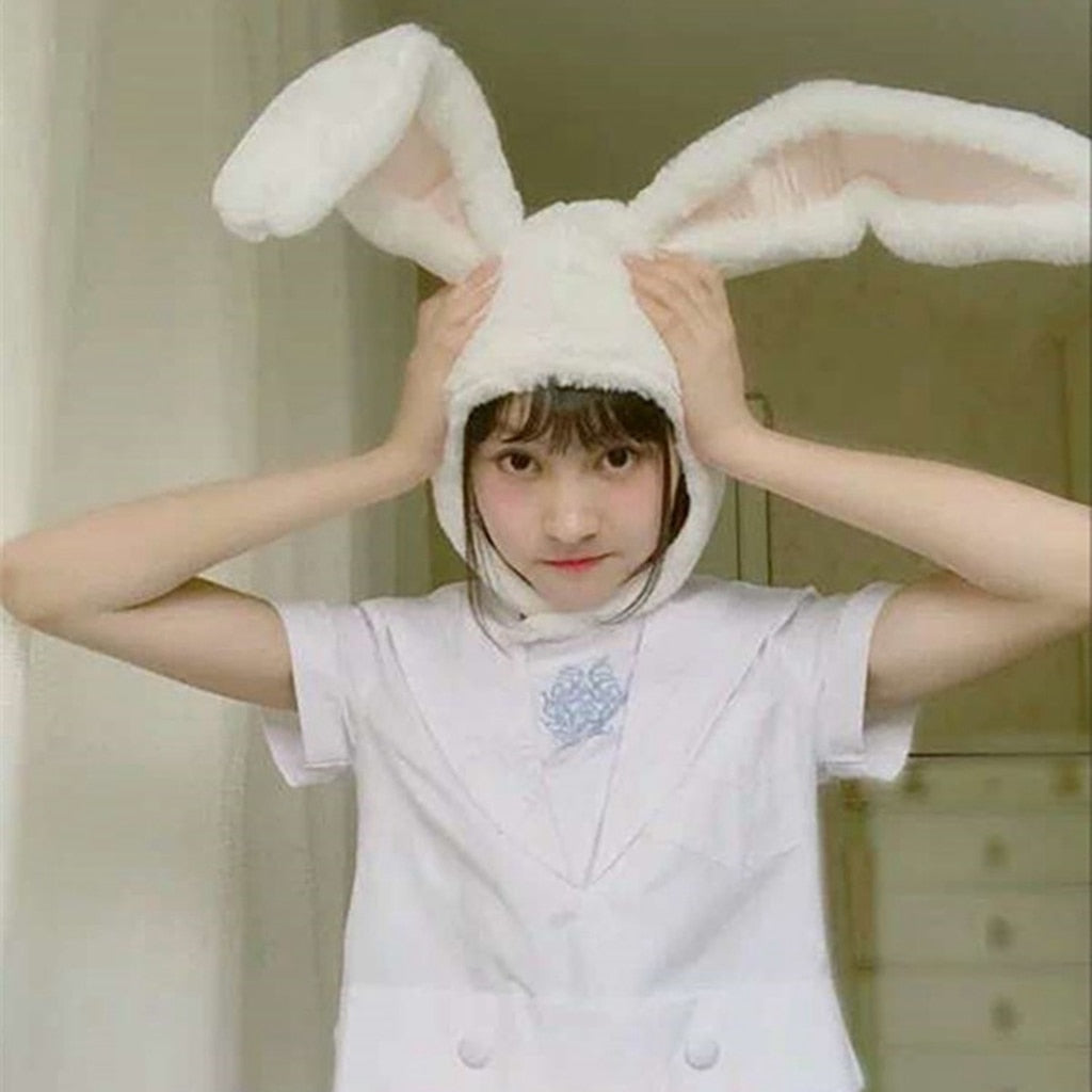 Cute Plush Bunny Ears Hat, Earflap Cap & Head Warmer for Girls, Teens & Women