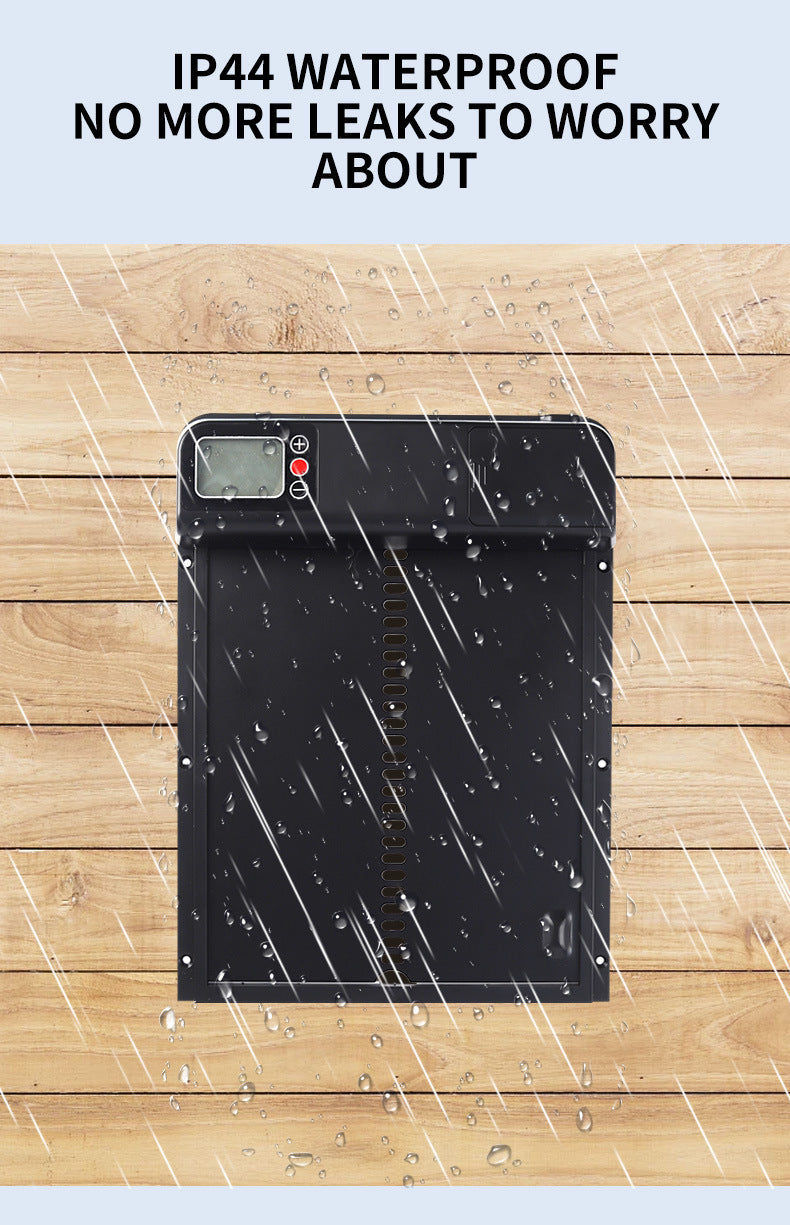 Smart Security: Automatic Chicken Coop Door with Display and Programmable Timing (Black, Plastic).