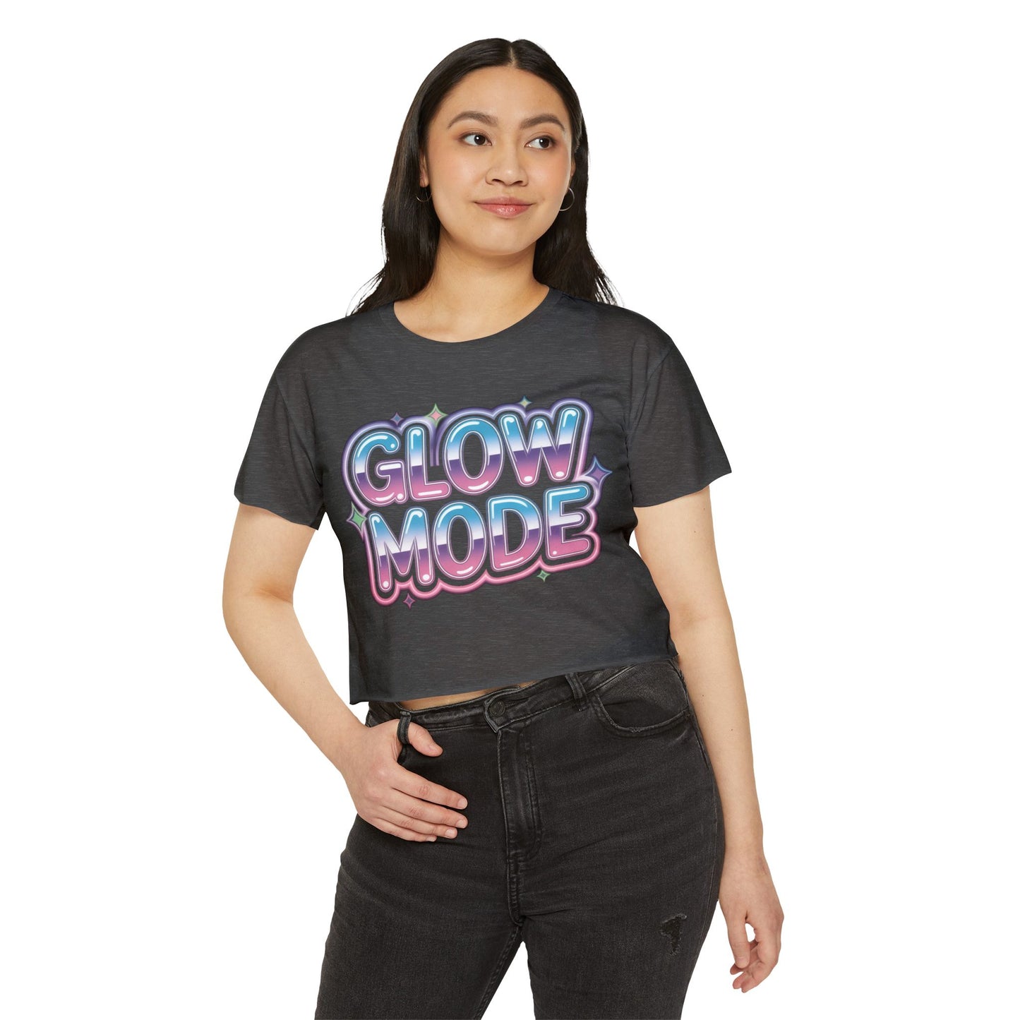 Glow Mode Crop Top - Festival Graphic Women's Crop Tee