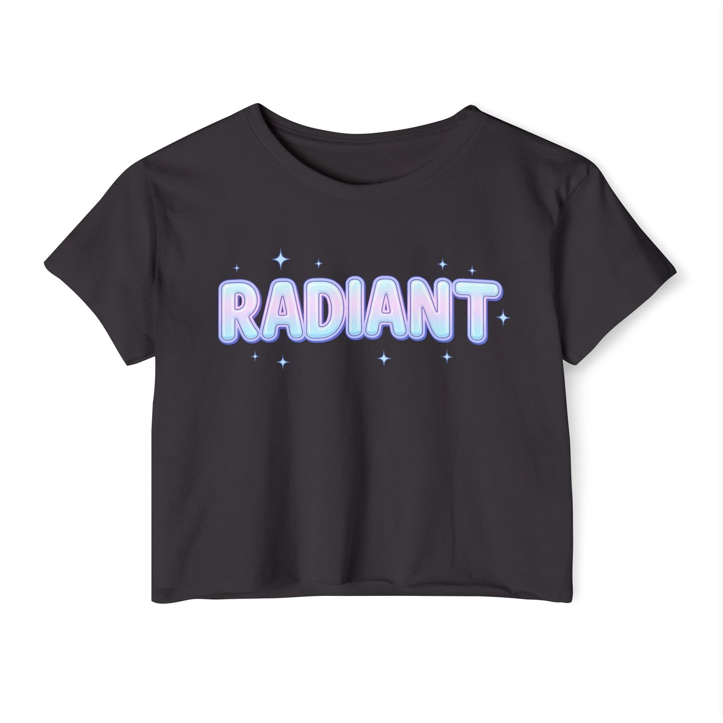 Radiant Crop Top | Pastel Sparkle Festival Tee for Women