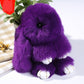15cm Cute Plush Bunny Keychain, Genuine Rex Rabbit Fur Pom Pom Bag Charm