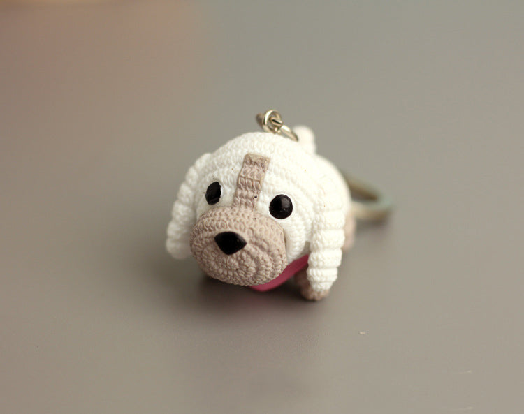 Wool Dog Solid PVC Doll Keychain Bag Pendant