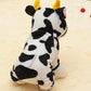 Winter Cow Costume Hoodie for Pets, Warm Hooded Sweatshirt for Dogs & Cats (XS–XL)