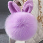 Colorful Bunny Fur Keychain, Soft Plush Rabbit Bag Charm for Women