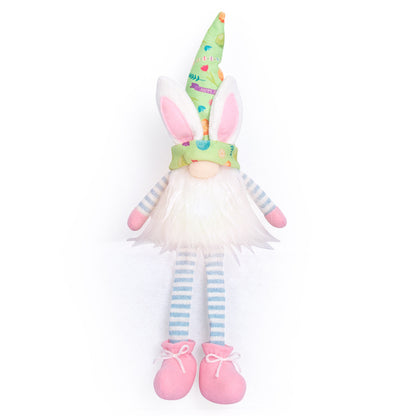Easter Bunny Lantern Doll, Plush Spring Scene Decoration Costume Figure