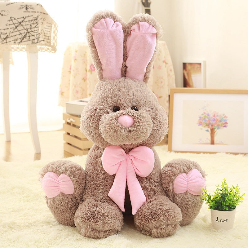 Long-Eared Bunny Plush Toy, Soft Stuffed Rabbit Doll with PP Cotton Filling