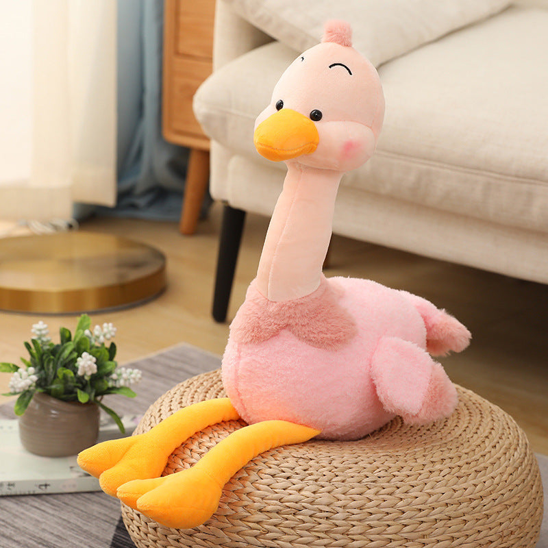 A Girl’s Heart Flamingo Plush Toy – Ugly-Cute Duck Style Animal Doll