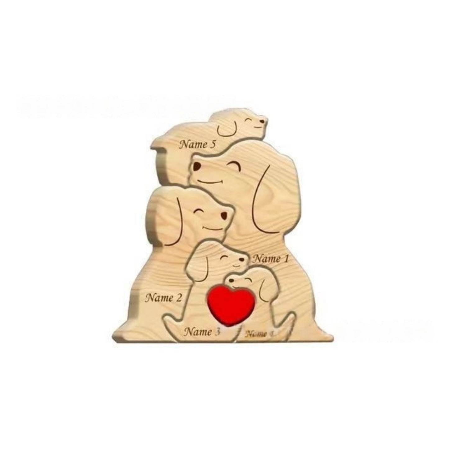 Personalized Wooden Dog-Shaped Ornament, Modern Minimalist Home Decor