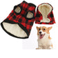 Autumn & Winter Plaid Pet Coat, Thickened Dog Clothing with Detachable Hat