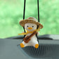 Charming Ride: Cute Anime Little Duck Swing Rearview Mirror Ornament (Resin, Multiple Styles).