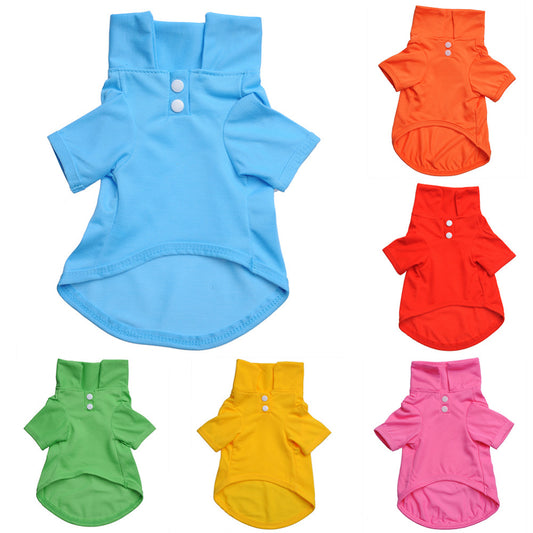 Pet Clothes, Solid Color Dog Polo Shirt with Lapel | Casual Puppy Cotton T-Shirt