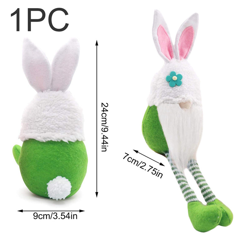 Easter Bunny Dwarf Doll, Long-Legged Rabbit Plush Decoration with Fiber Cotton Filling