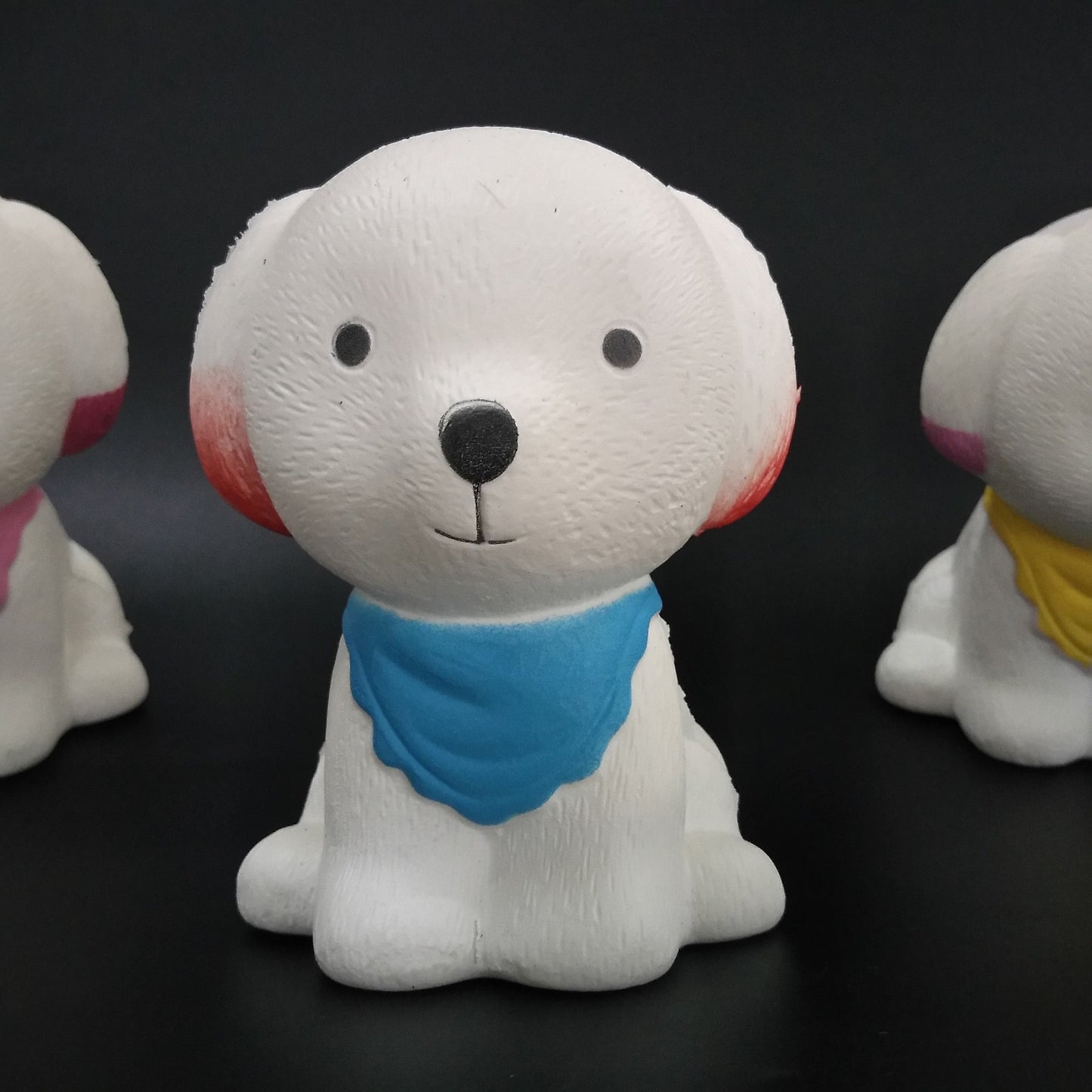 Simulation Cute Dog Toy, PU Stress Relief Squishy Scarf Dog for Teens & Adults