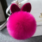 Colorful Bunny Fur Keychain, Soft Plush Rabbit Bag Charm for Women