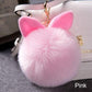 Colorful Bunny Fur Keychain, Soft Plush Rabbit Bag Charm for Women