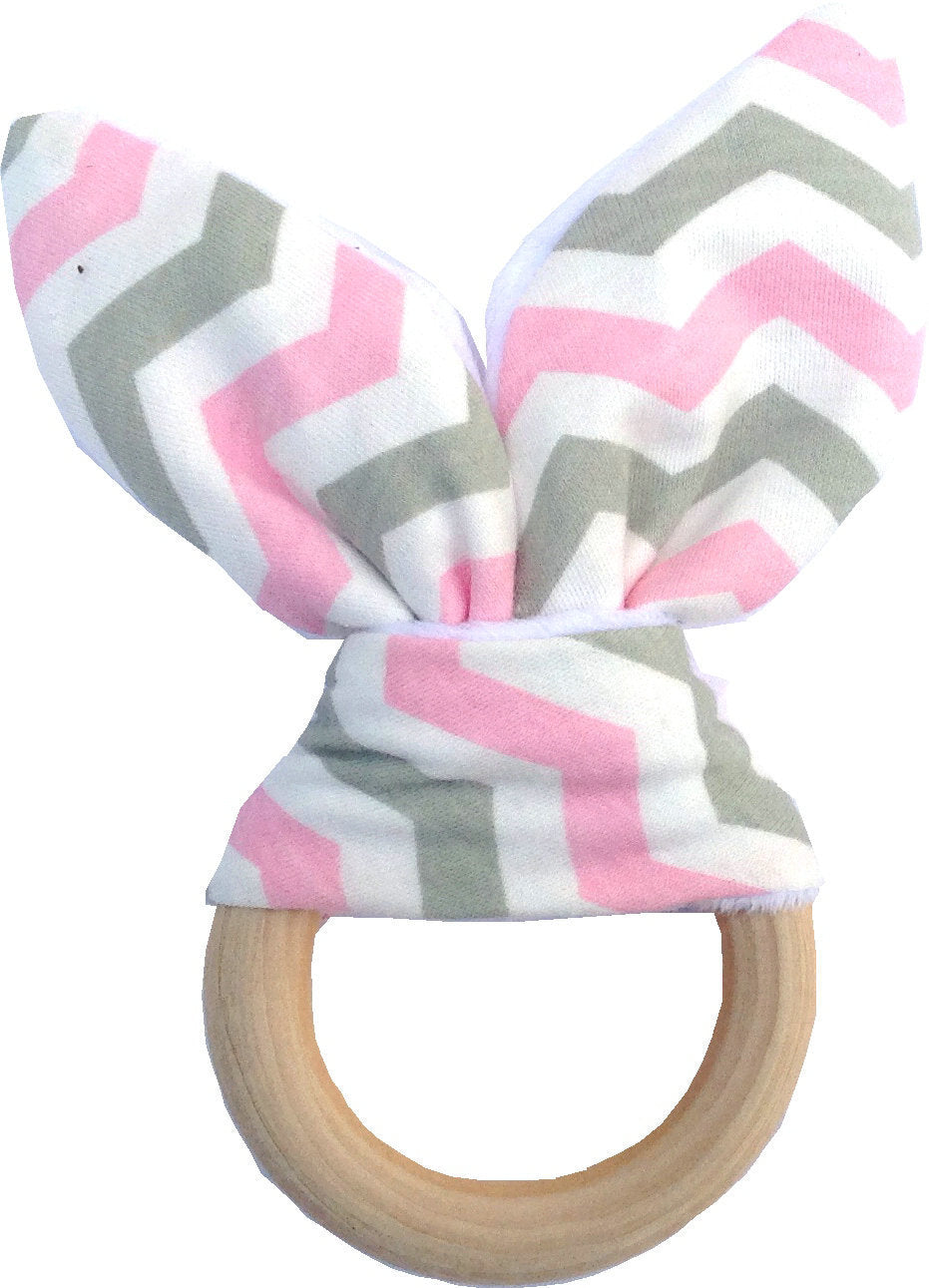 Baby Bunny Teething Ring, Bite-Safe Organic Wood Teether (Limited Stock)