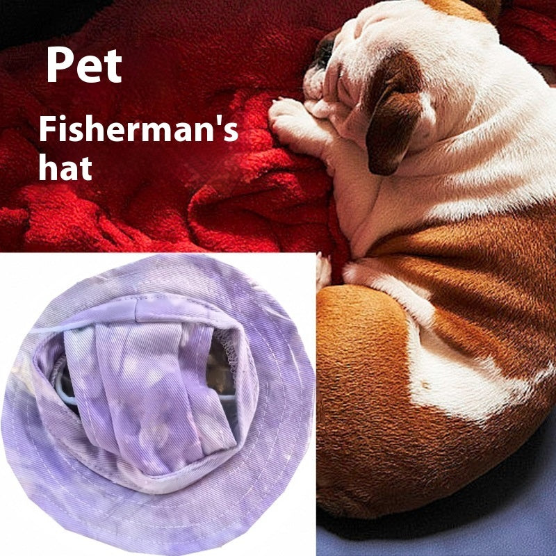 Summer Dog & Cat Wear-Resistant Breathable Bucket Hat, Denim-Style Pet Sun Hat