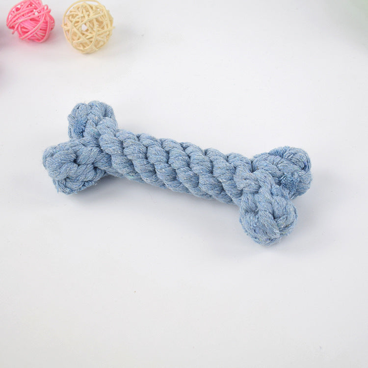 Tug and Chew: Durable Pet Dog Bone Knot Toy ($\mathbf{15\text{cm}}$ Cotton Rope).