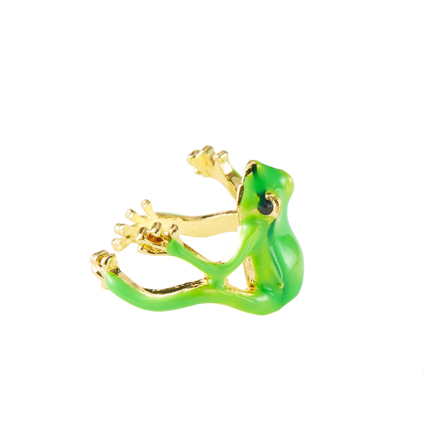 Unisex Whimsy: Green Funny Frog Ring with Special-Interest Design (Adjustable).
