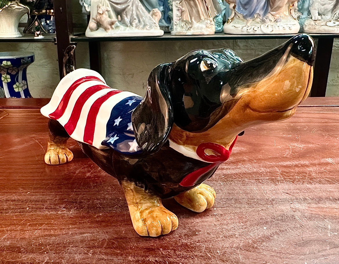 Underglaze Ceramic Dog Decoration, American-Style Multi-Functional Dog Ornament