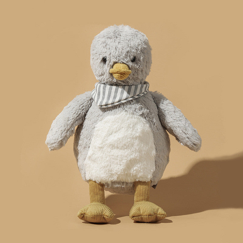 Fashion Gray Duck Plush Doll – Soft Polyester Stuffed Animal Toy