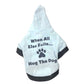 “Hug The Dog” Printed Pet T-Shirt with Hat, Cotton Casual Clothing for Small Dogs & Teddy Breeds