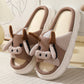 Farm Fun & Comfort: Cute Cartoon Cow and Frog Linen Non-slip Indoor Garden Slippers.