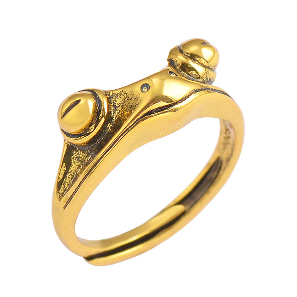 Niche Retro: Vintage Open Frog Ring in Antique Gold or Silver Copper.