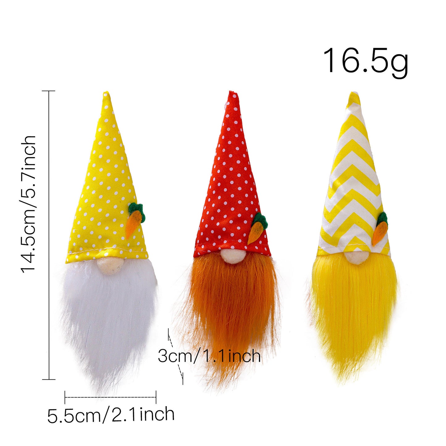 Easter Faceless Bunny Doll Pendant, Nordic Style Rudolph Cloth Ornament (3-Piece Set)