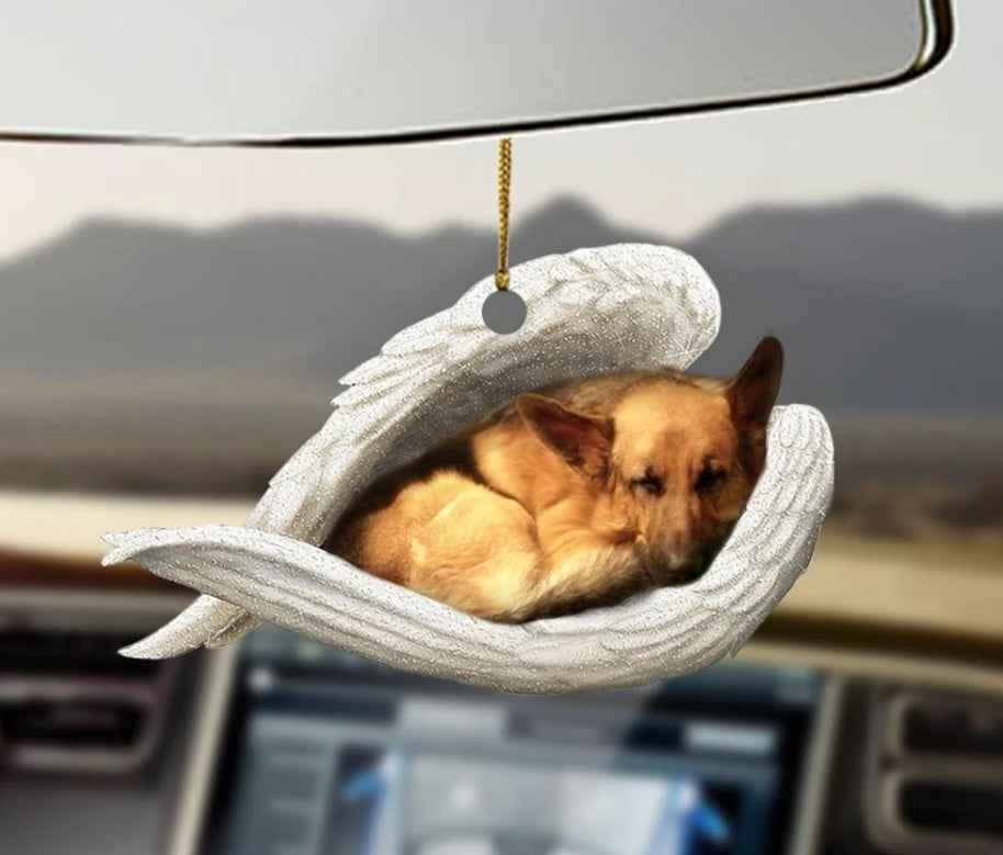 Sleeping Dog Angel Car Pendant, Acrylic Hanging Ornament for Cars, Doors & Home Decor