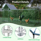Poultry Habitat Cage with Lid for Chicken Coop, 10x3FT Metal Outdoor Enclosure