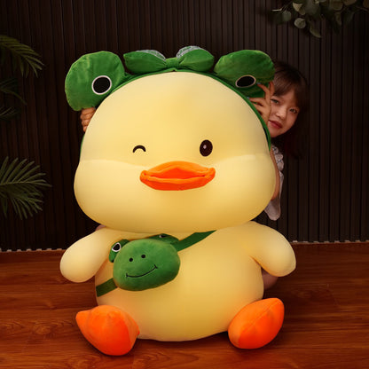 Costume Cuddles: Cute Rabbit Ear Duck Doll Plush Toy