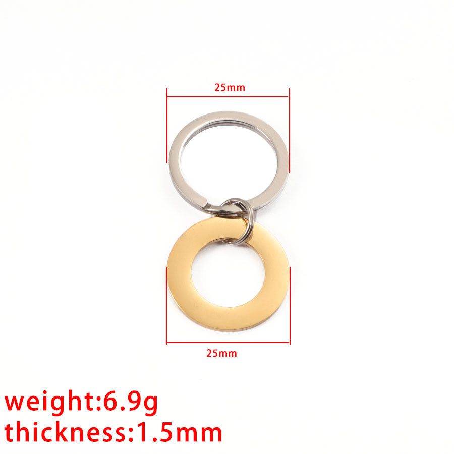 Stainless Steel Pet ID Ring Keychain, Durable Titanium Steel Dog Tag (25mm)